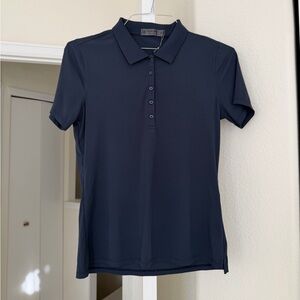 G/Fore Ribbed Tech Nylon Polo. Twilight Blue, Size M, Women. New